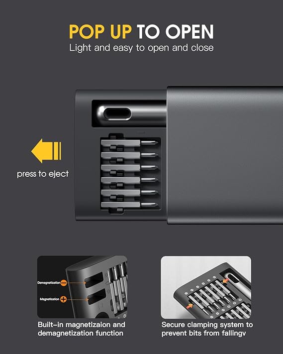 51 in 1 Precision Screwdriver Set | Portable Screwdriver Set with 48 Magnetic Bits, Torx & Hex Screwdrivers