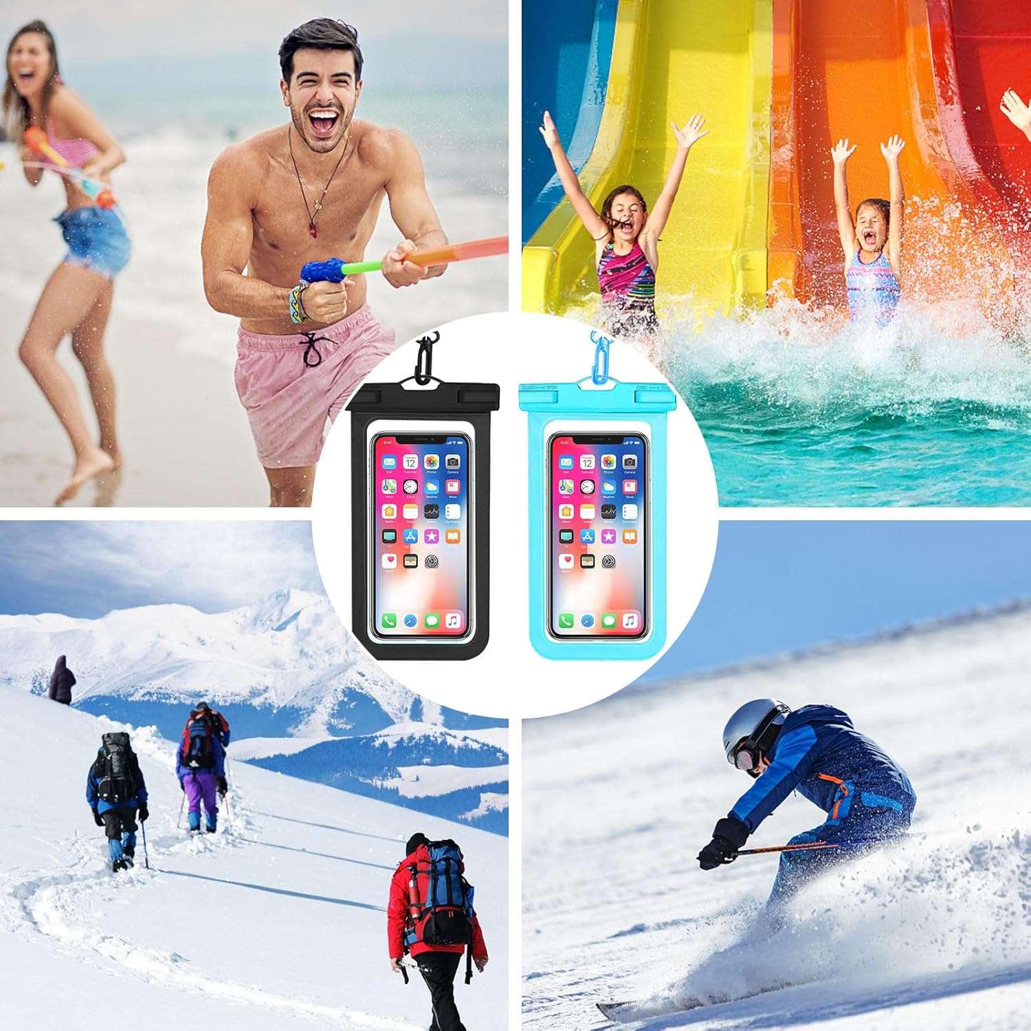 Waterproof Phone Pouch, IPX8 Waterproof Cell Phone Case for All Mobile Phones, Essential Dry Bag with Touchscreen-Friendly Design for Beach, Cruise, Swimming, and Outdoor Activities