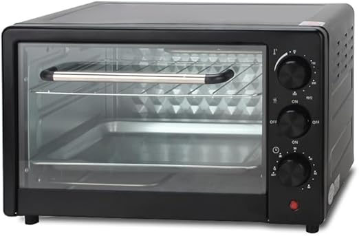 25L Electric Oven – Compact Countertop Oven with Even Heat Distribution, Timer, Baking Tray & Wire Rack for Baking, Roasting & Grilling