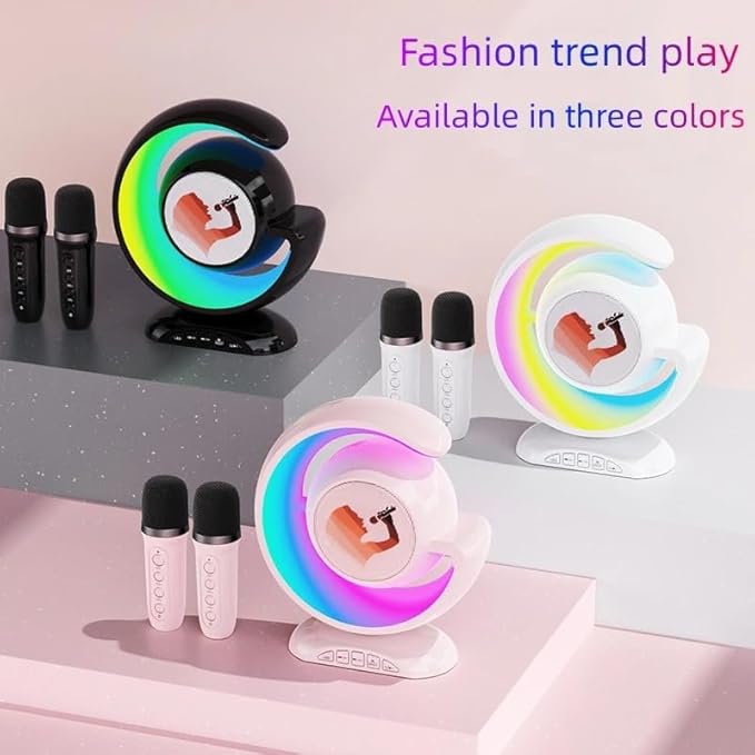 Kids Wireless Karaoke Microphone Set – Featuring Voice Changer and Ambient Lights