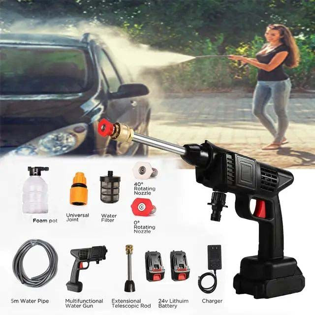 Heavy Duty Cordless Portable Battery Washer | High-Pressure Washer for Solar Panels, AC, and Car Services | 2800W, 45 Bar, 2 Battery Kit