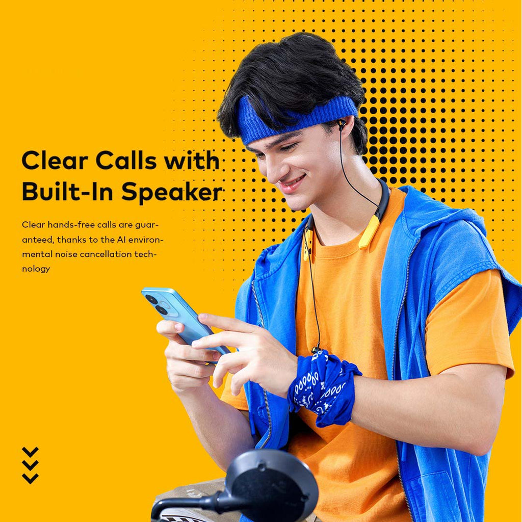 N500 Halter-neck Headphones. 75-hour battery life with flexible, comfortable neckband design for all-day wear.