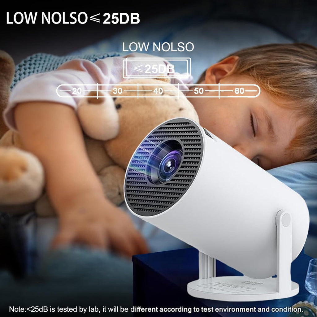 130 Inch Portable Family Projector | Android 11 Smart Camping Projector | 720P HD Display