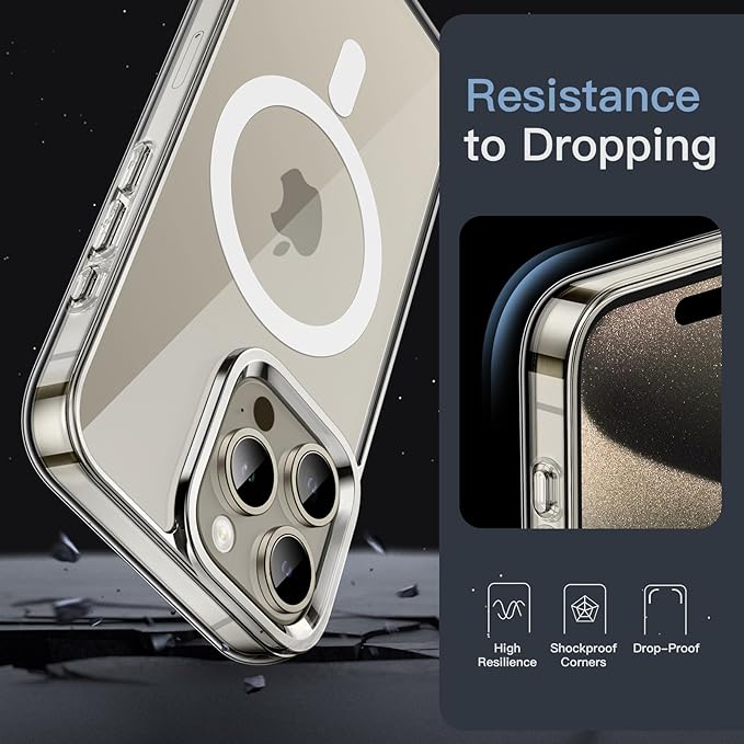 MagSafe Compatible Magnetic Phone Case with Camera Control | Military-Grade Shock Protection for iPhone 15, 15 Plus, 15 Pro, 15 Pro Max – Includes Free Screen Protector