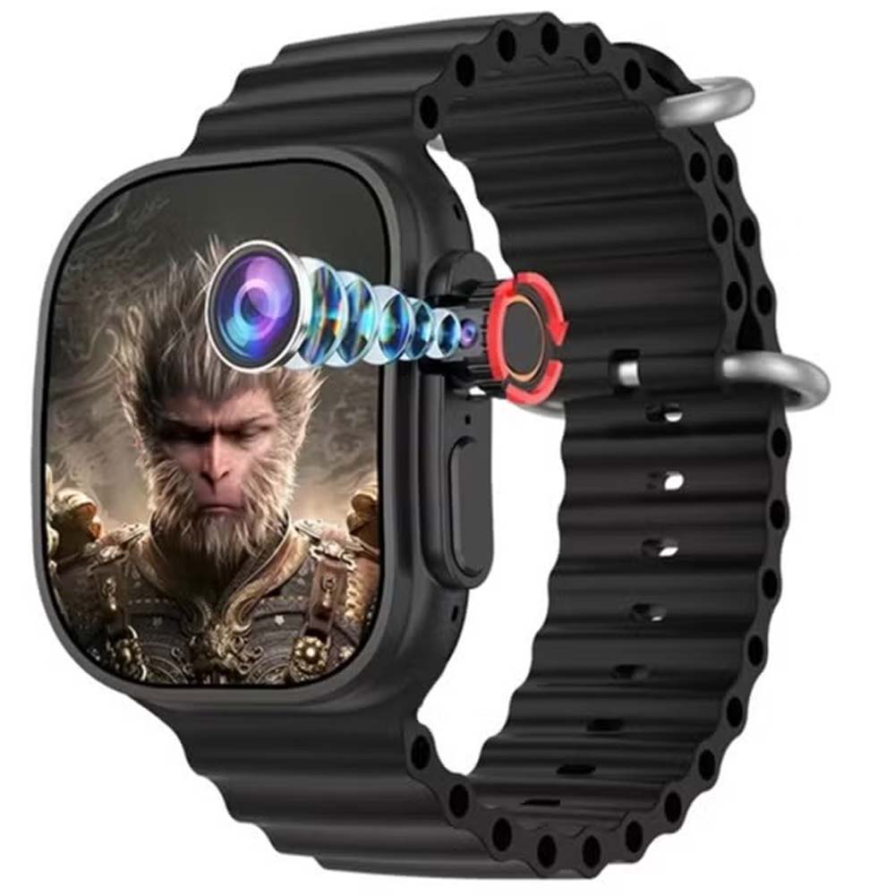 ST13 Smart Watch: 2.2" full-screen display, 4G SIM support, 3 straps & wireless charger. Unisex black design for ladies & gents.