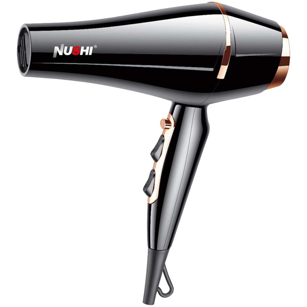 NUSHI NS-2204 Professional Hair Dryer 3000W ultra-powerful motor for fastest drying. Ionic technology for salon results.