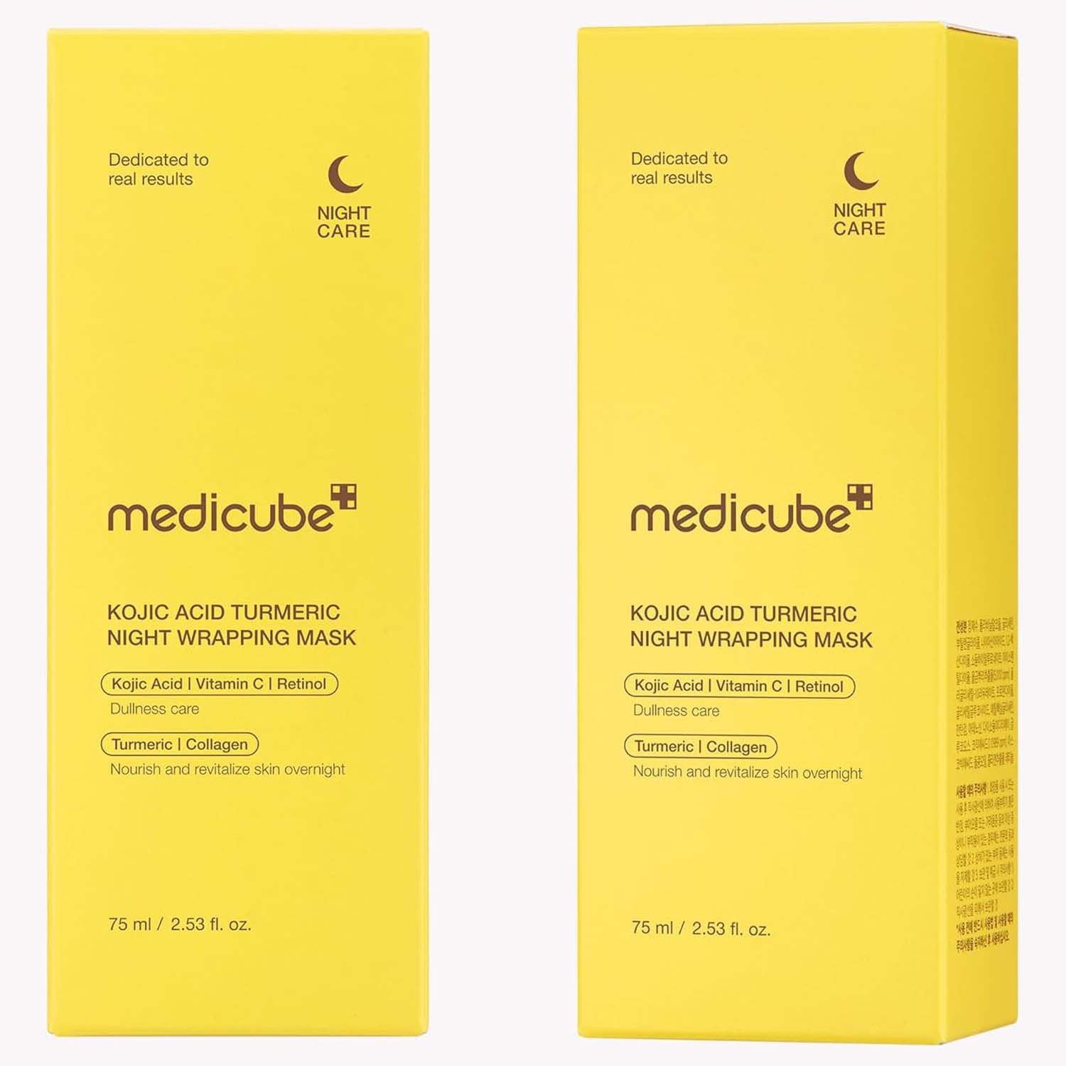 Medicube Turmeric Overnight Wrapping Peel Off Mask. Brightening & nourishing sleep mask for dull, uneven skin tone. 2.53 fl.oz.