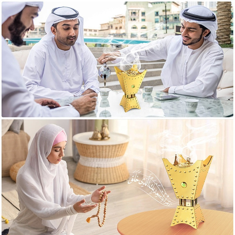 Luxury Electric Bakhoor Burner – USB Rechargeable Car Incense Burner for Oud and Bukhoor