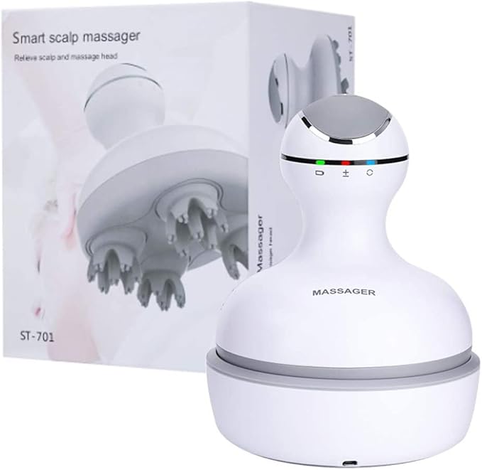 Smart 4D Head Massager | Electric Scalp Massager with 4 Heads & 84 Nodes | Stimulates Hair Growth, Stress Relief & Full-Body Relaxation