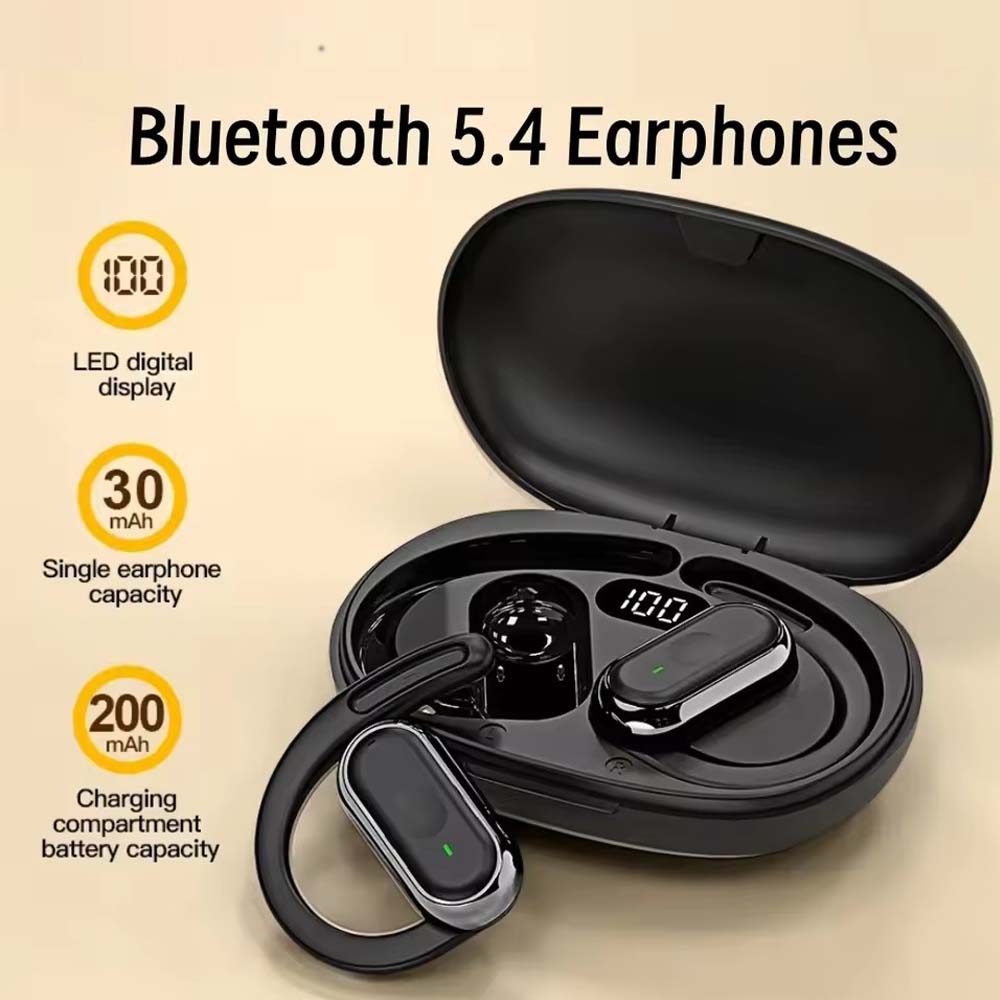 U-17H Wireless Bluetooth Headphones - Smart Touch Control, IPX5 Waterproof, Sports Earbuds for All Smartphones (Black)