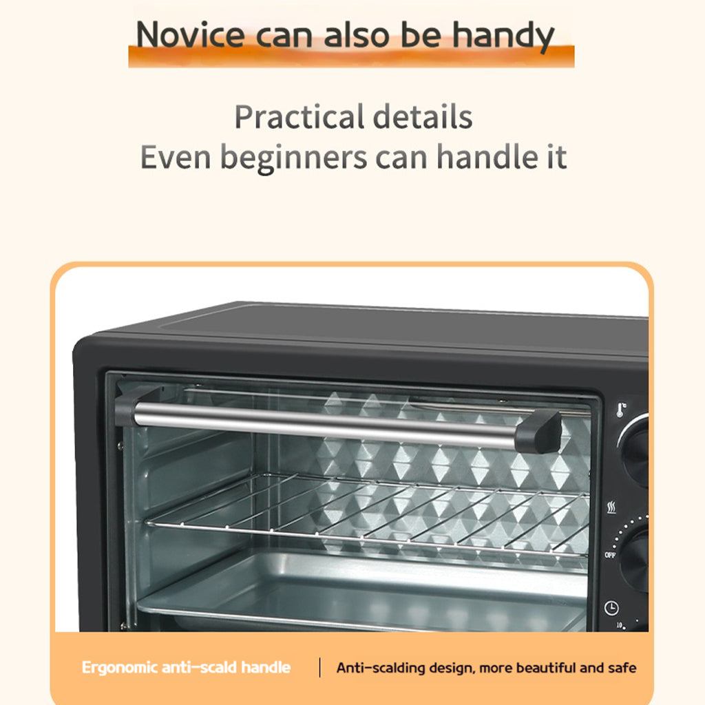 18L Multifunction Toaster Oven - Convection Pizza Maker, 6-in-1 Electric Oven for Baking, Roasting & Toasting