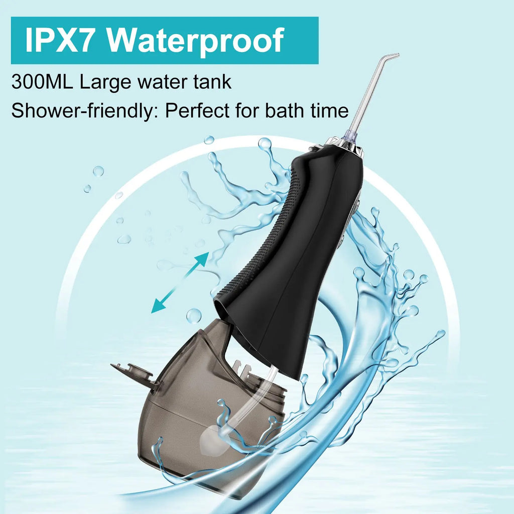 Portable Dental Water Flosser with Bag – Rechargeable Oral Irrigator for Clean Teeth, Ideal for Home and Travel, IPX7 Waterproof