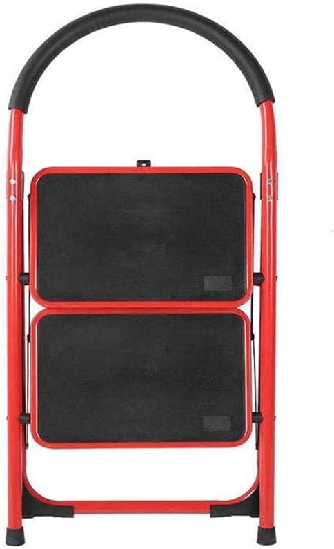 Hot Favorable Price 2-Step Home Mini Red Stairs | Folding Wrought Iron Ladder | Compact and Durable for Household Use