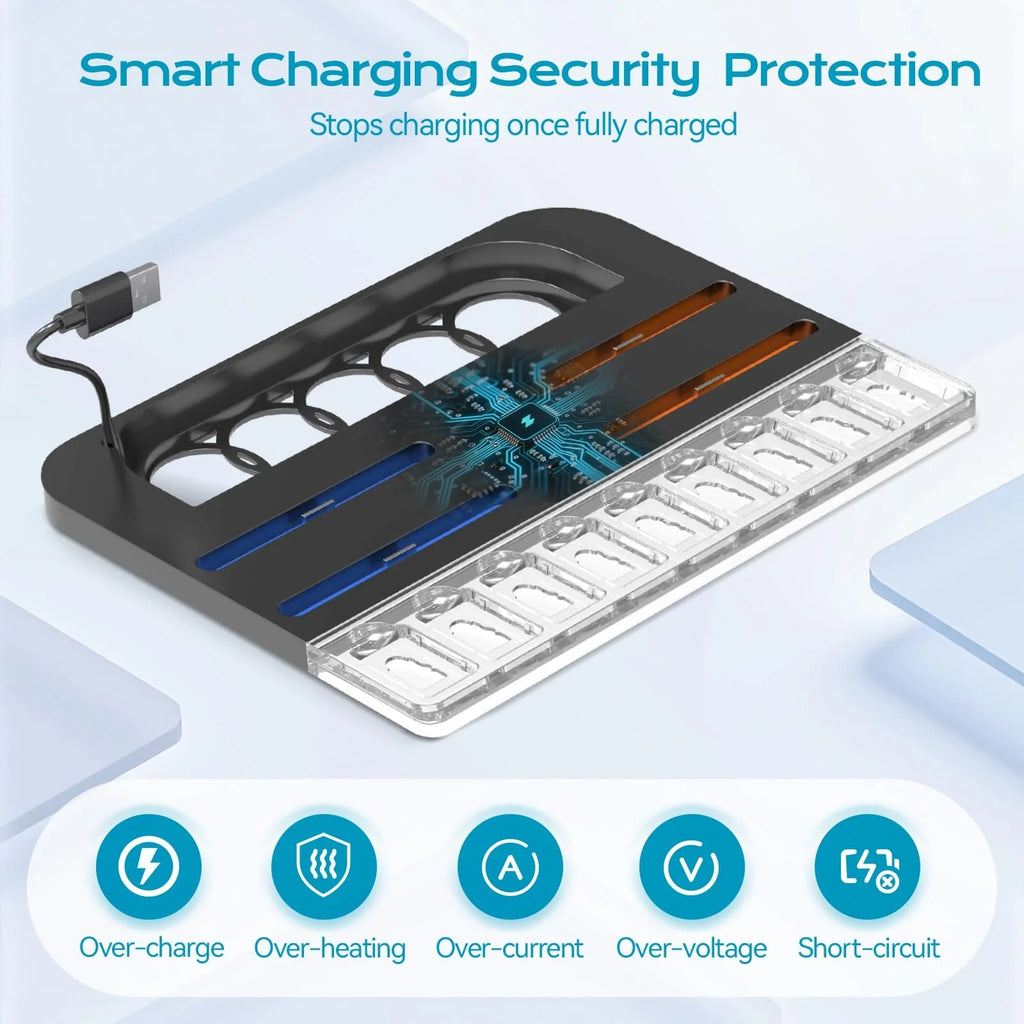 Switch 2 Charging Dock Station - Controller Charger with 7 RGB Lights, 9 Game Slots & Cooling Fan