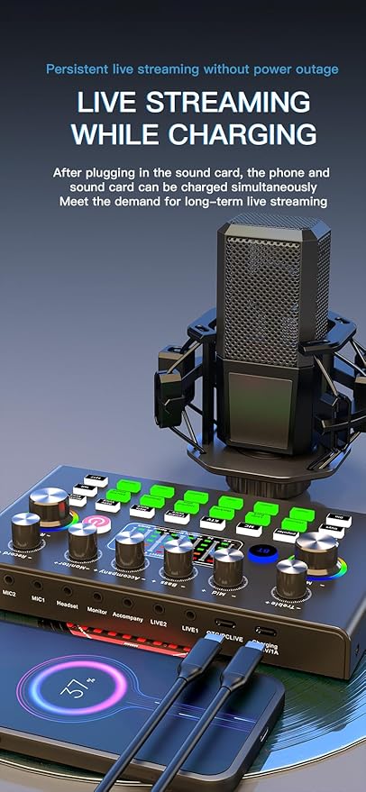 F009 Professional Live Sound Card – Wireless Bluetooth Audio Mixing Sound Mixer | Radio Console Amplifier for PC, Laptop, and Phone | Ultimate Tool for Broadcasting, Recording, and Live Streaming