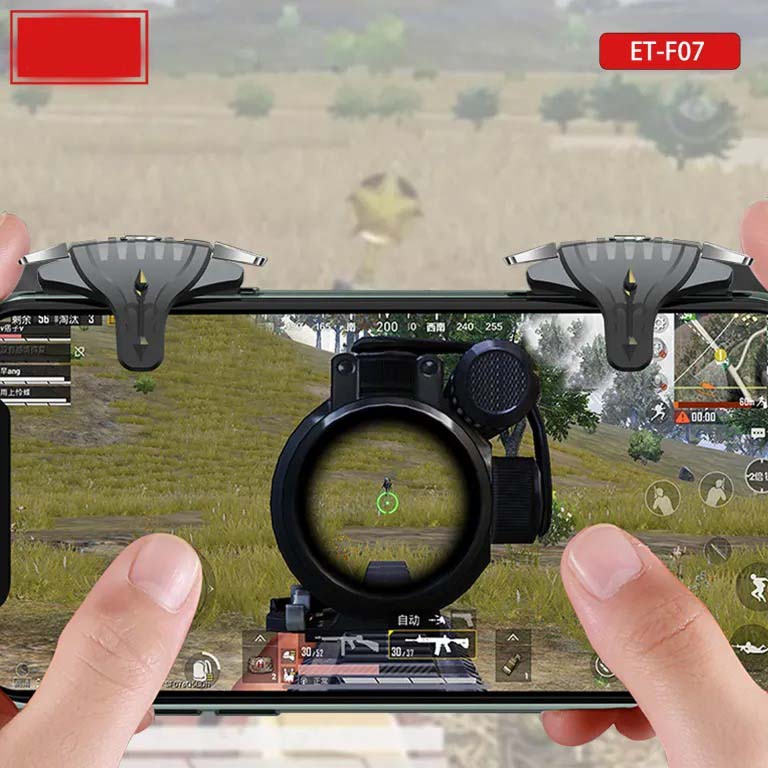 ET-F07 PUBG Mobile Game Triggers - Dual Shooting Buttons for Call of Duty & Mobile Games, Universal Clip-On for iOS/Android