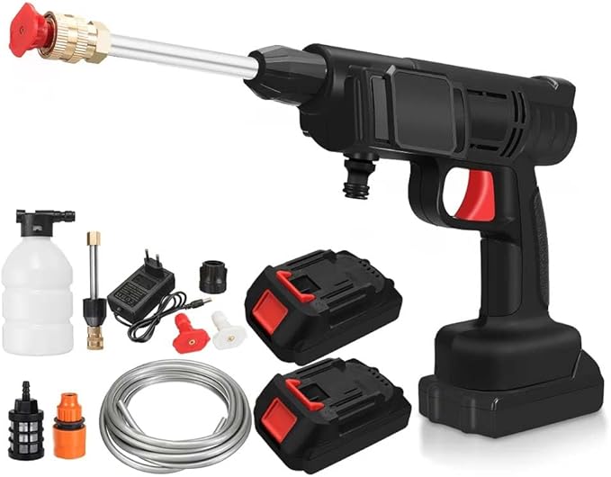 Heavy Duty Cordless Portable Battery Washer | High-Pressure Washer for Solar Panels, AC, and Car Services | 2800W, 45 Bar, 2 Battery Kit