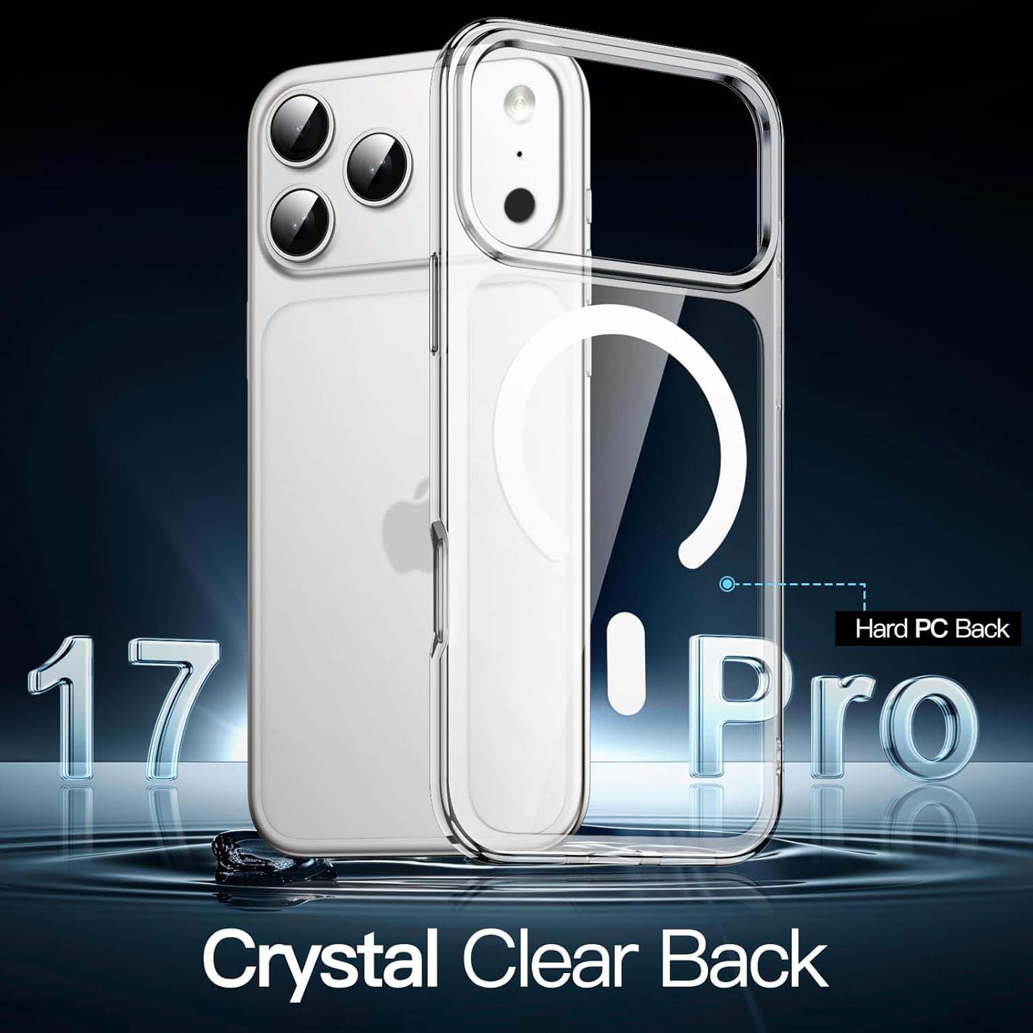 Magnetic Case for iPhone 17 Pro 6.3" - MagSafe Compatible, Shockproof Clear Bumper Cover, Anti-Scratch Back Protection