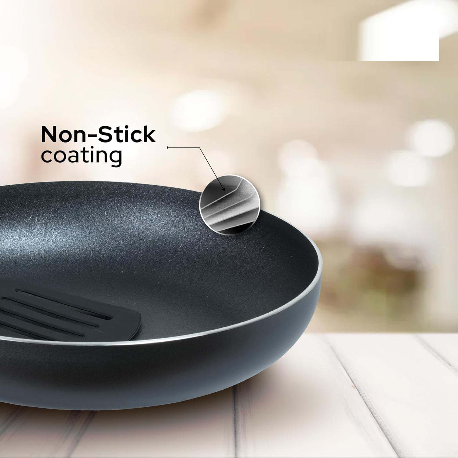 10-Piece Nonstick Cookware Set - Aluminum, Glass Lids, Casserole, Saucepan, Frypan, Nylon Turner, Dishwasher Safe (Black)