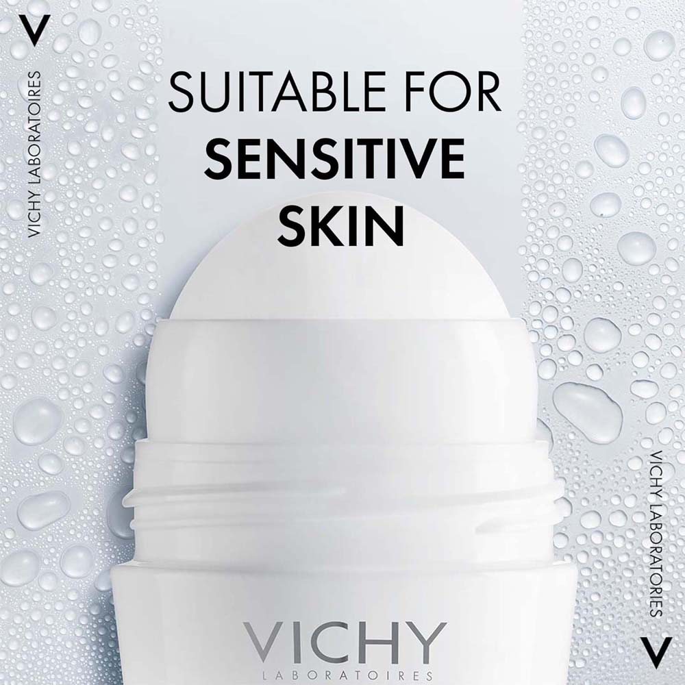 Vichy 48H Soothing Roll-On Anti-Perspirant - Gentle Aluminum-Free Formula for Sensitive Skin, 50ml