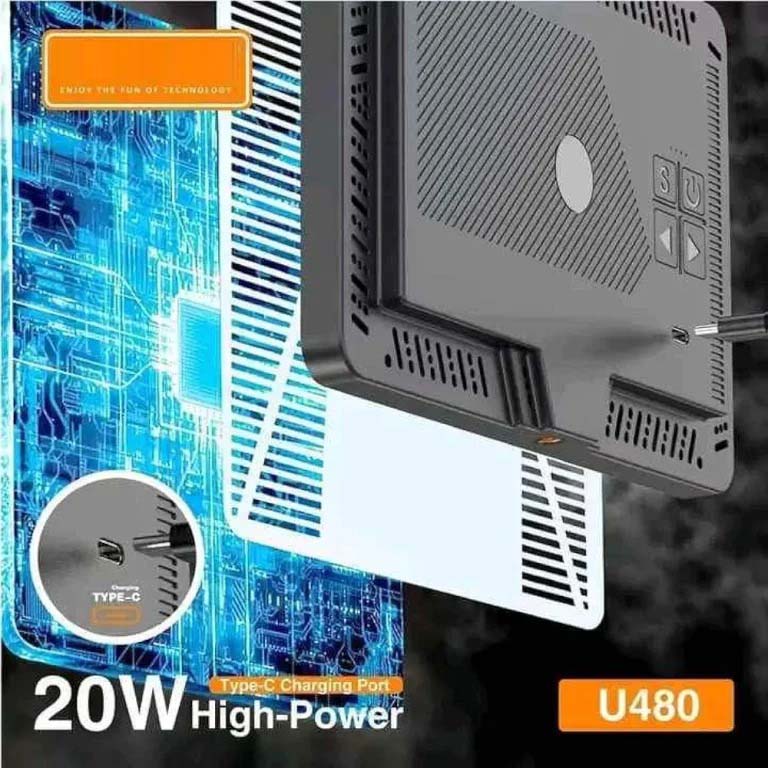 U480 LED Video Light - 5000mAh Rechargeable Camera Light, 10-100% Dimmable, 3200-5600K Bi-Color for Photography/Videography