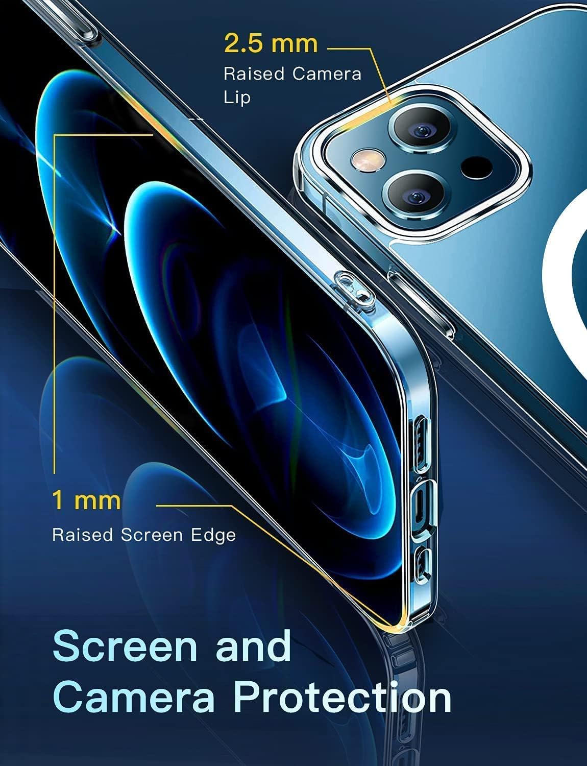 MagSafe Compatible Magnetic Phone Case with Camera Control | Military-Grade Shock Protection for iPhone 13, 13 Mini, 13 Pro, 13 Pro Max – Includes Free Screen Protector