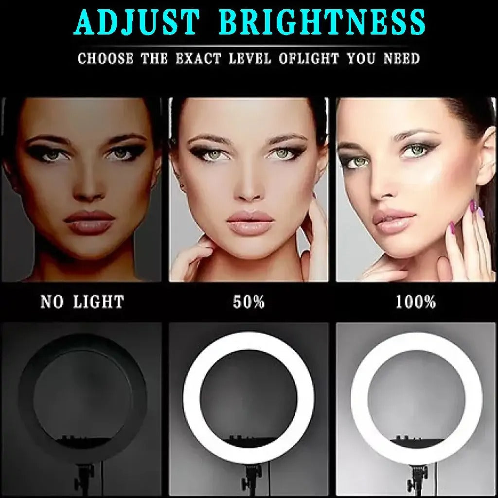 14-Inch Selfie Ring Light with Tripod Stand – Adjustable Photographic Lamp with 3 Mobile Holders