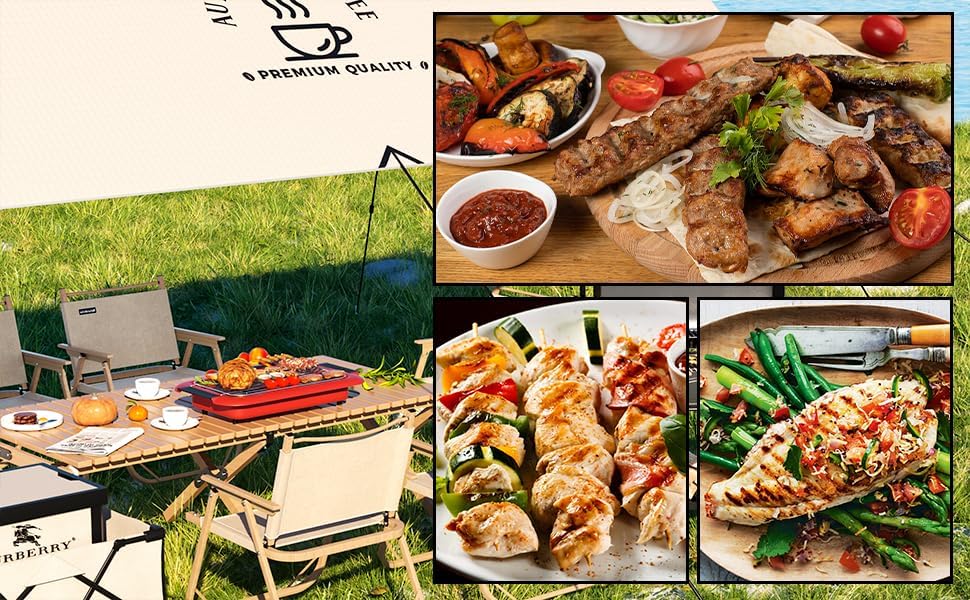 Smokeless Indoor/Outdoor Electric Grill | Portable Tabletop Grill with Adjustable Settings for Kitchen & BBQ | Perfect for Year-Round Grilling