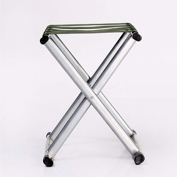 Camping Steel Pipe Folding Chair | Heavy Duty Outdoor Sports Chair with Nylon Ribbon Support