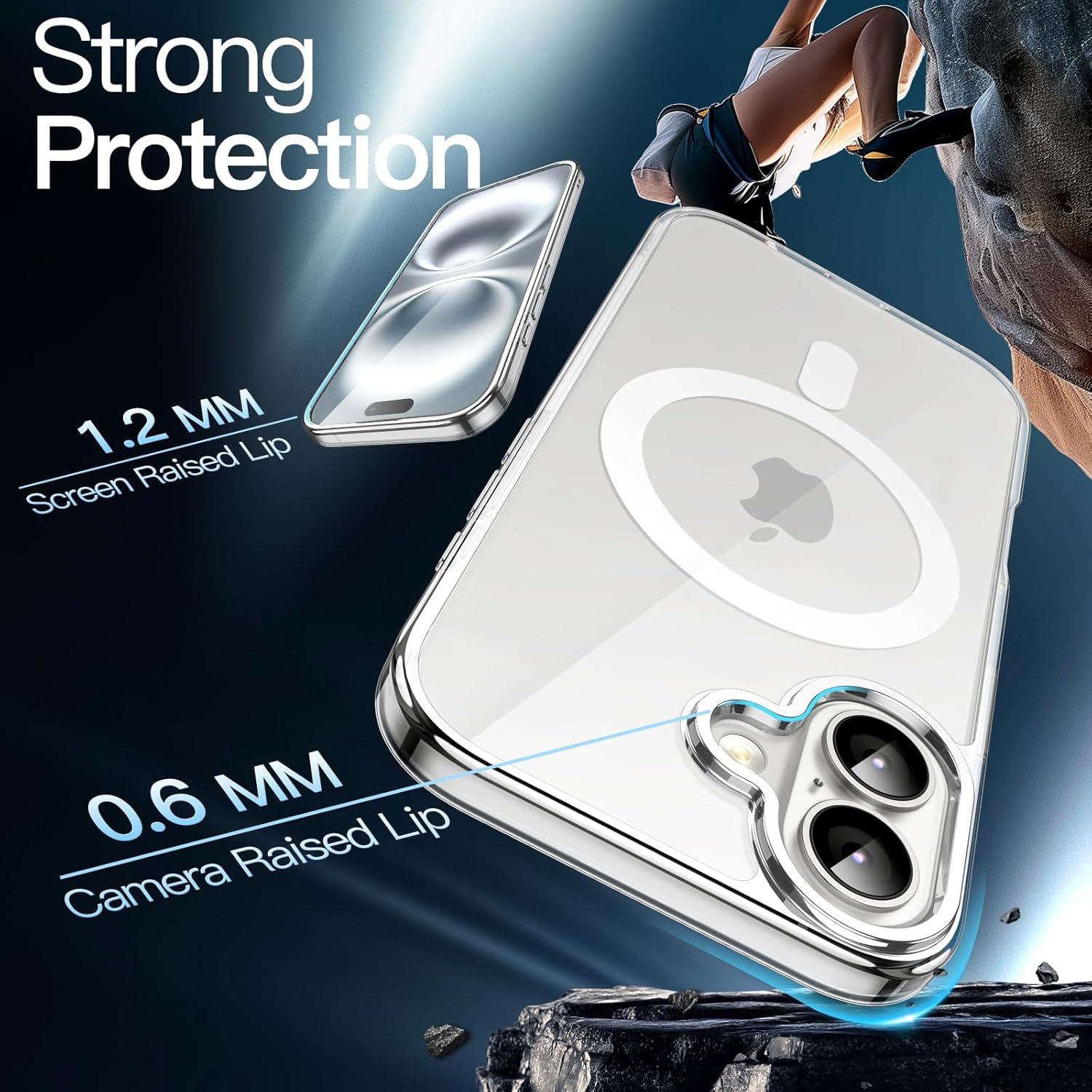 Magnetic Case for iPhone 17 6.3" - MagSafe Compatible, Shockproof Bumper, Anti-Scratch Clear Back (Transparent Design)