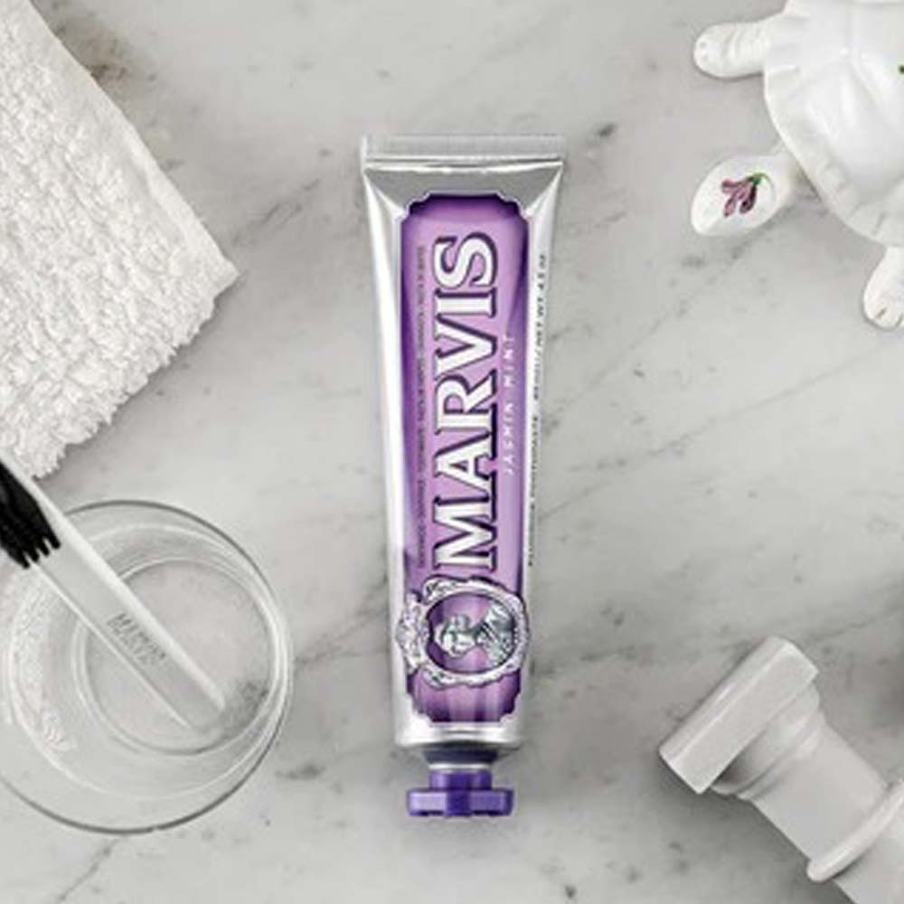 Marvis Whitening Mint Toothpaste 85ml - Freshens Breath, Removes Stains, Whitens Teeth, Prevents Cavities with Floral Notes