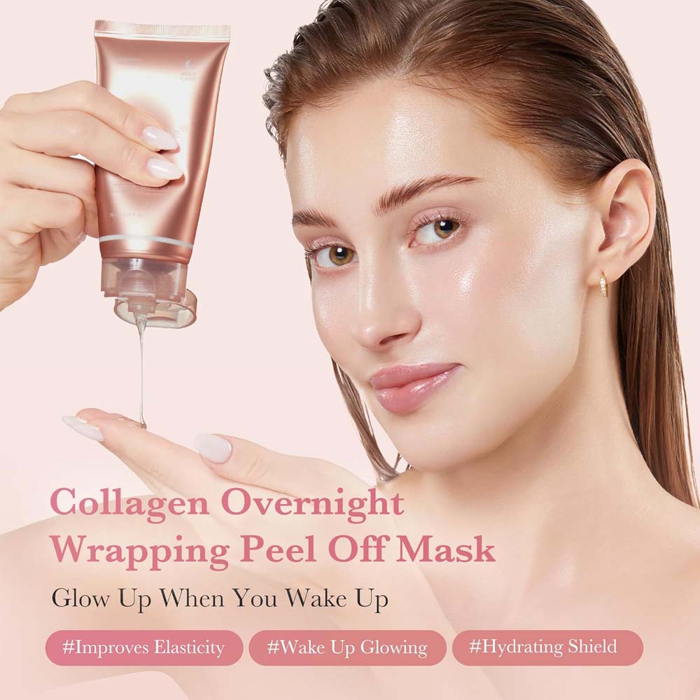 Medicube Collagen Overnight Wrapping Peel Off Mask. Hydrating & firming sleep mask for sagging & dull skin. 2.53 fl.oz.