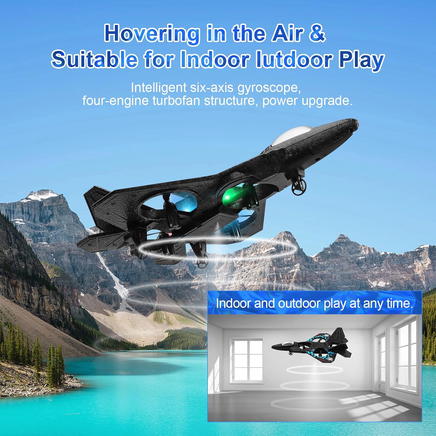 RC Aeroplane 2.4GHz Remote Controlled Fighter Plane | L0712 Quadcopter Floating Aeroplane Toy with Colored LED Lights | USB Rechargeable RTF RC Plane for Beginners, Kids, and Adults | Durable, Lightweight, and Easy to Fly Aircraft