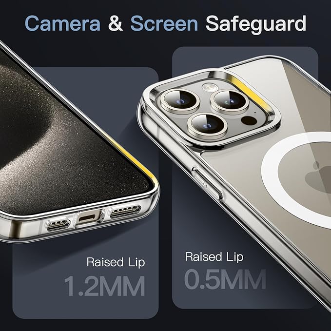 MagSafe Compatible Magnetic Phone Case with Camera Control | Military-Grade Shock Protection for iPhone 15, 15 Plus, 15 Pro, 15 Pro Max – Includes Free Screen Protector