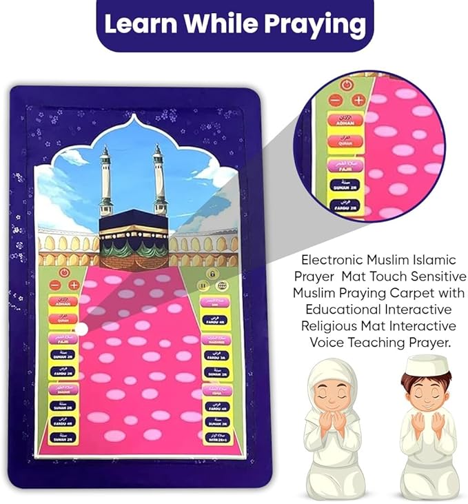 Islamic Electronic Smart Prayer Mat for Kids – Engaging Interactive Learning in 10 Languages