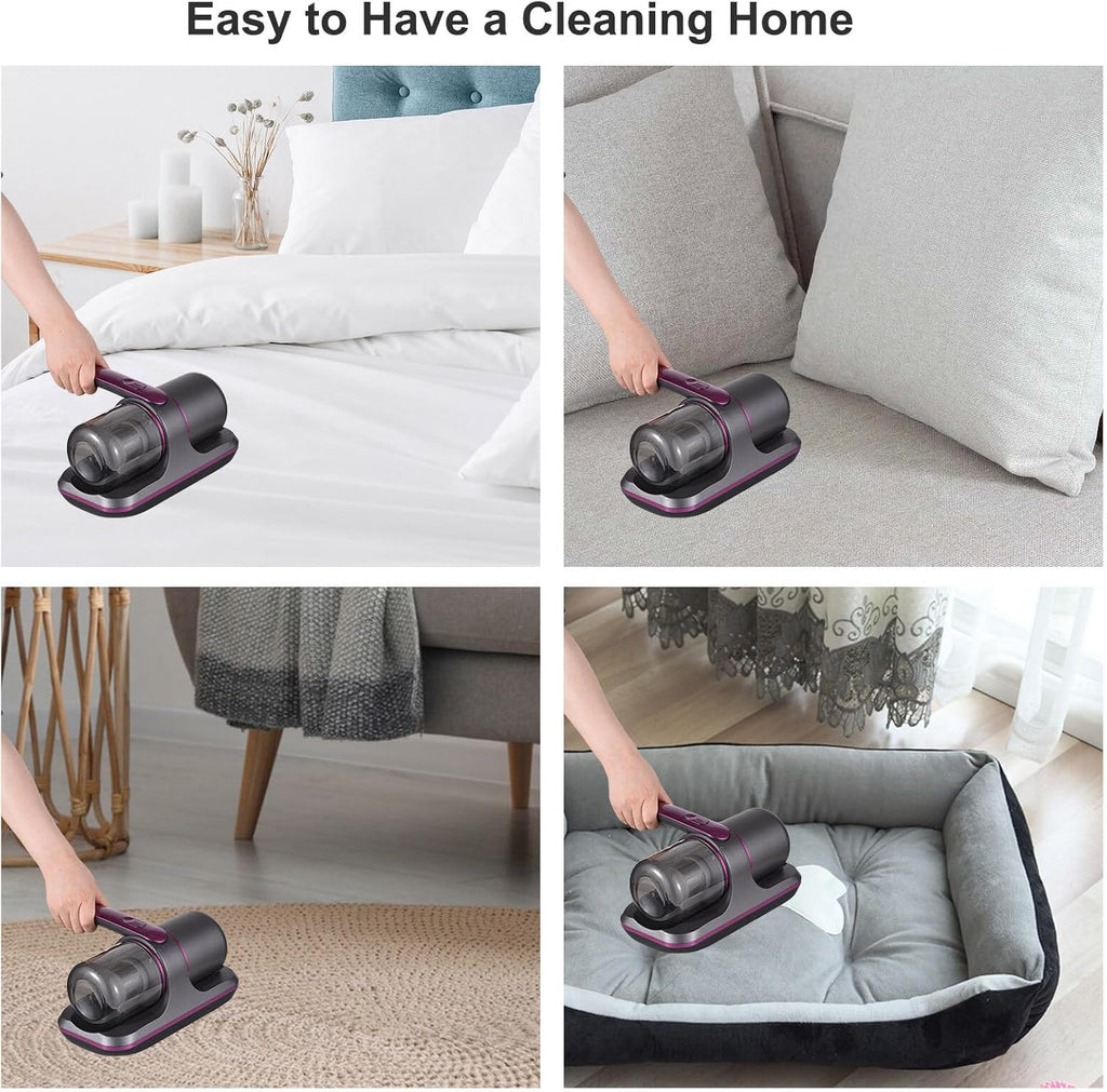 100W Cordless Mattress Vacuum - UV Bed Cleaner with 8000Pa Suction, 2 Speeds & 250ml Dust Cup for Bedding & Clothes
