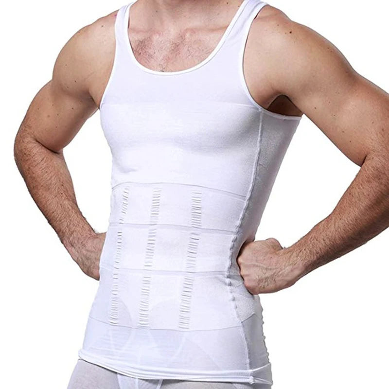 Men’s Slimming Body Shaper Compression Shirt - Abdomen Slimming Vest, Tummy Control Waist Shaper, Comfortable Undershirt for Chest and Stomach Slimming