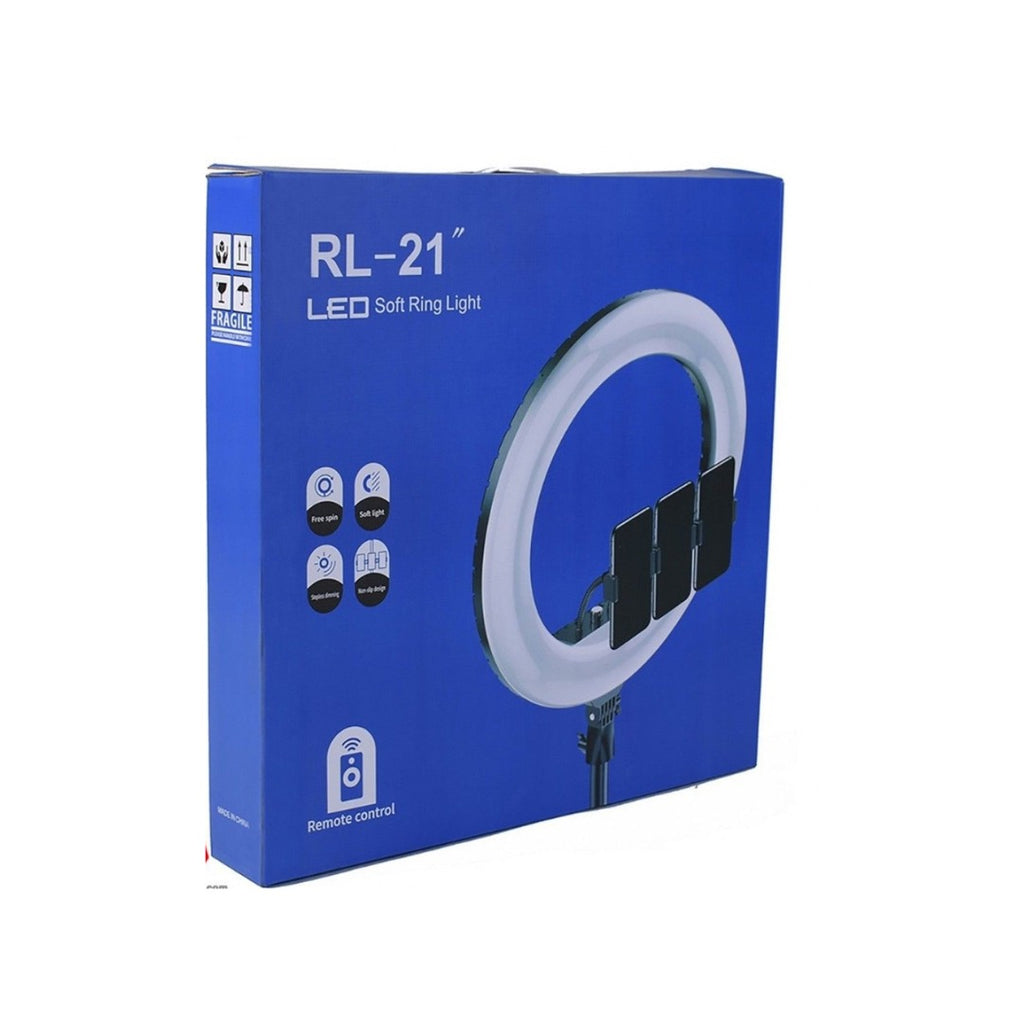 21-Inch Selfie Ring Light with Tripod Stand – Adjustable Photographic Lamp with 3 Mobile Holders