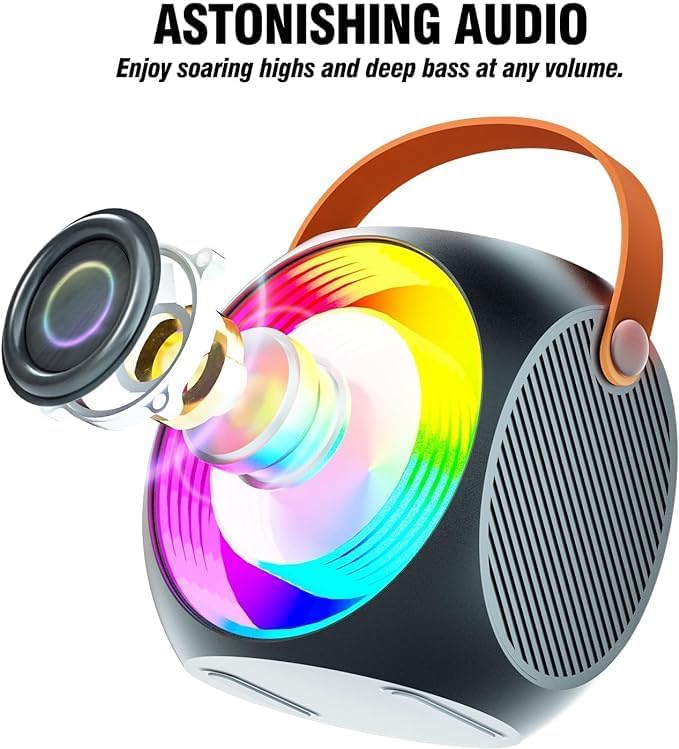 All-In-One Karaoke Machine – Bluetooth Speaker with UHF Wireless Microphones and Disco Ball LED Lights