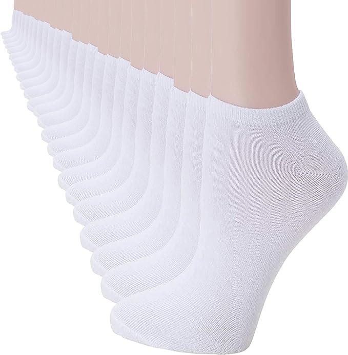 12 Pairs Ultra Thin Breathable Ankle Socks for Men & Women - Cool Summer Comfort Low Cut Socks (White)