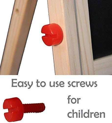 Kids Writing Board | Portable Double-Sided Wooden Easel with Whiteboard & Chalkboard | Height Adjustable Drawing Stand for Learning