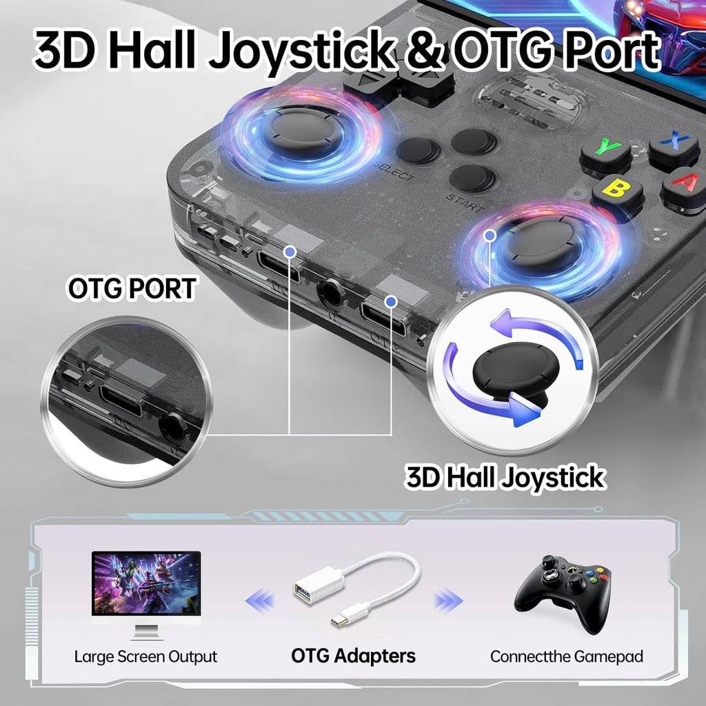 R36S Retro Handheld Game Console. 3.5" IPS, 128GB, 40,000+ classic games. Open-source ARKOS, 3500mAh battery for long play.