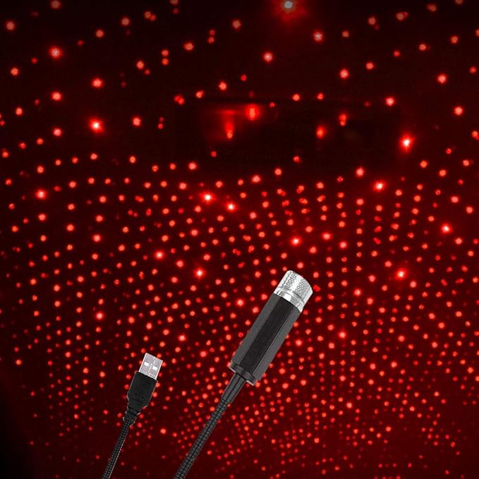 Portable Adjustable Romantic Rotating Head Star Atmosphere Decoration Projector | USB Night Light & Lamp for Car Interior, Home, Bedroom, Party, Camping, Walls, and Ceiling