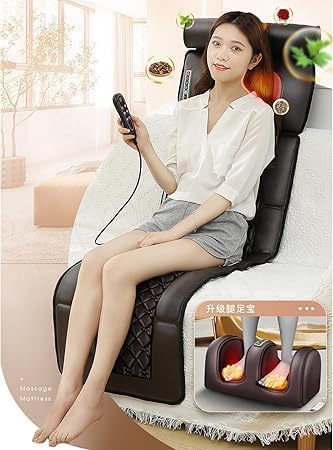 Full Body Massage Mat with Heat – 10 Vibrating Motors for Back Pain Relief | Vibration, Kneading, and Massage for Neck, Spine, Waist, and Back | Ultimate Relaxation and Comfort