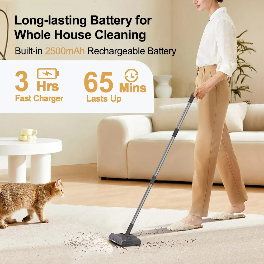 Wireless Electric Sweeper Carpet Cleaner - Handheld Portable Floor Cleaning Machine with Rotating Mop for Household Use