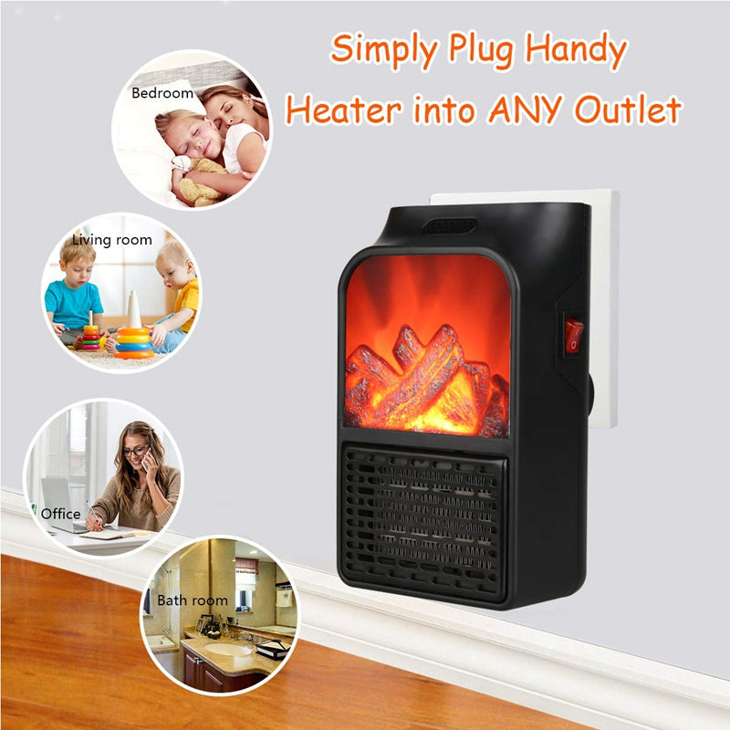 Portable Heater 500W | 220V Remote Control Flame Heater for Efficient Home & Office Heating