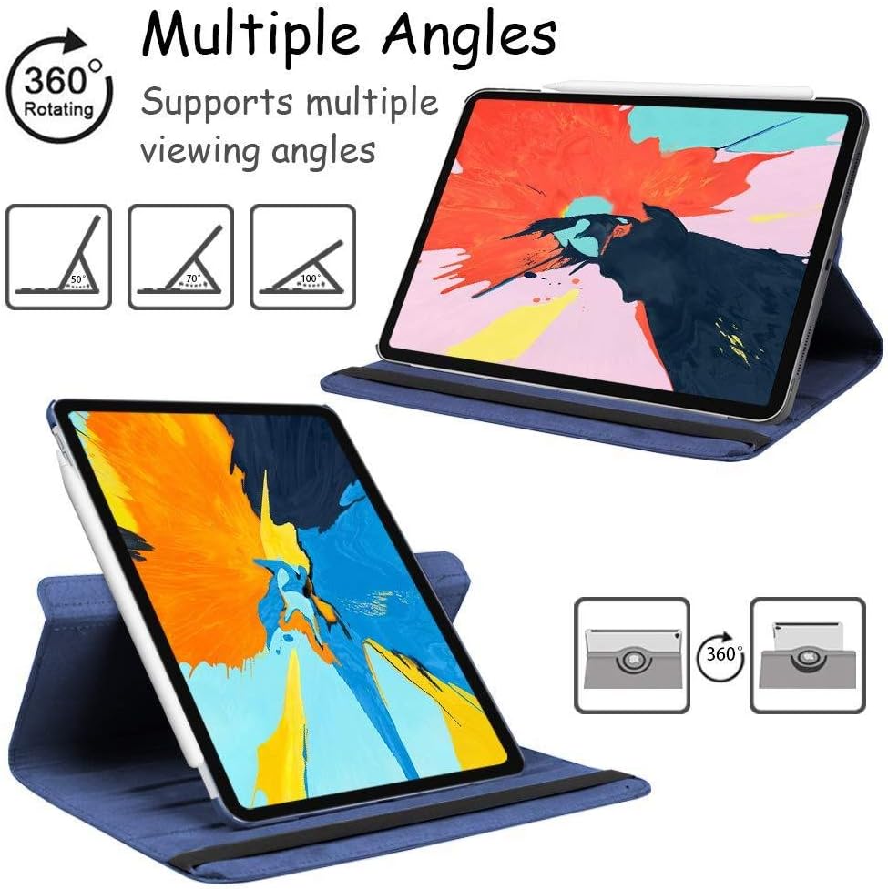 iPad Pro 12.9" Case (2015-2017) - 360° Rotating Wallet Folio with Auto Wake/Sleep & Shockproof Protection (Multi Colour)