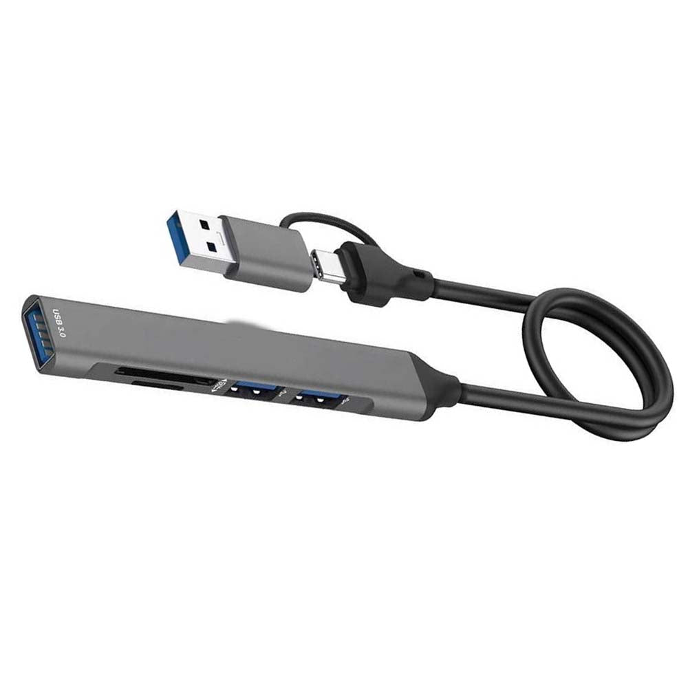 Type-C USB-A 5-in-2 Hub – USB 3.0 and USB 2.0 Accessories for PC and Computer