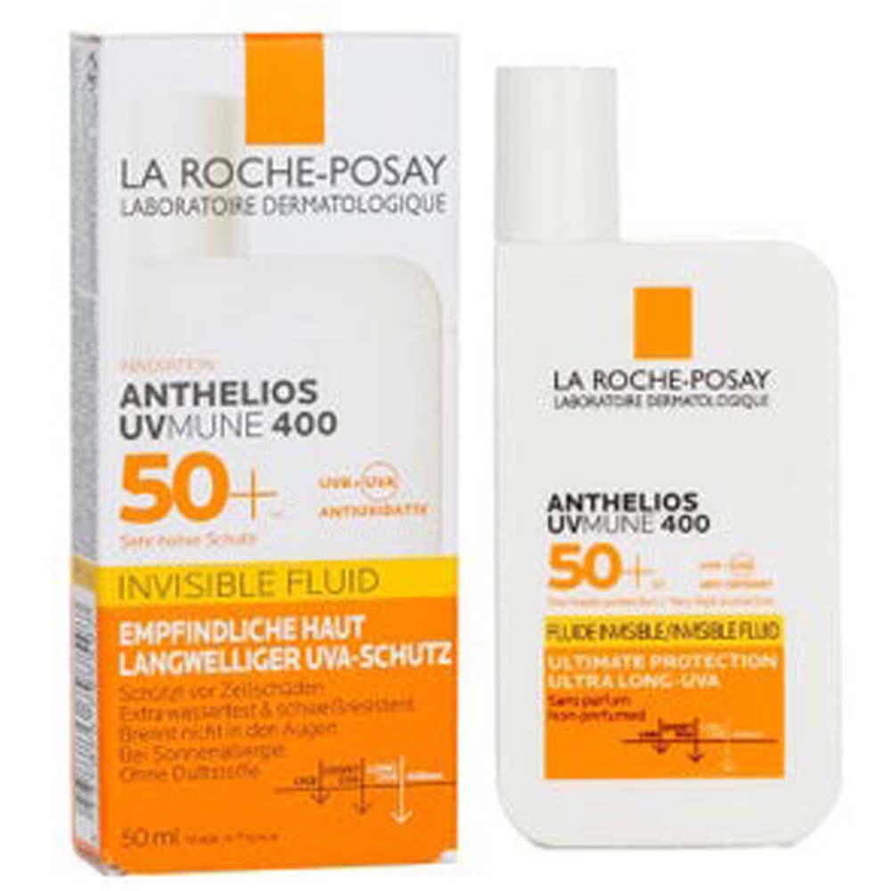 La Roche-Posay Anthelios UVMune 400 Invisible Fluid SPF50 - 50ml Advanced Protection Sunscreen for Face & Sensitive Skin