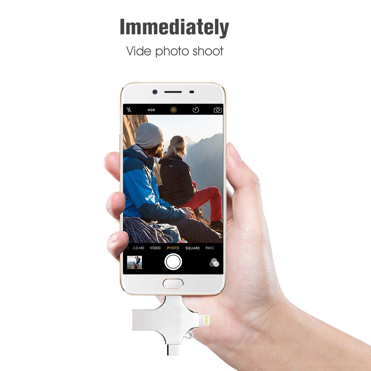 128 GB 4-in-1 USB 3.0 - Compatible with iPhone, Android, iPad, Mac, PC, Galaxy S, Windows | Fast USB A, USB C, Micro USB & iPhone Connector | High-Speed Thumb Drive, Jump Drive, Memory Stick, Portable Hard Drive